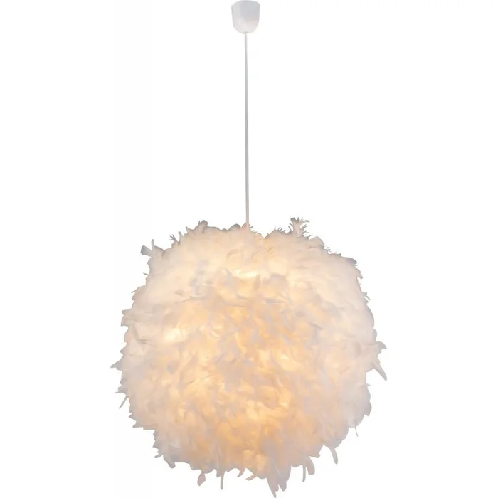 Globo 15058 Pendelleuchte Katunga 1x40W | E27 – weiße Federn