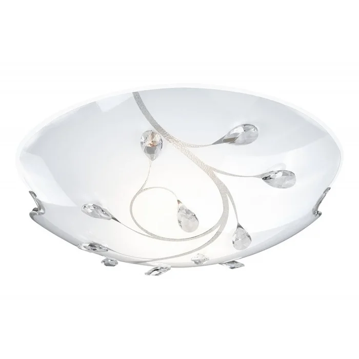 Globo 40404-3 Deckenleuchte Burgundy 3x40W | E27 – Nickel matt, Kristall, transparent