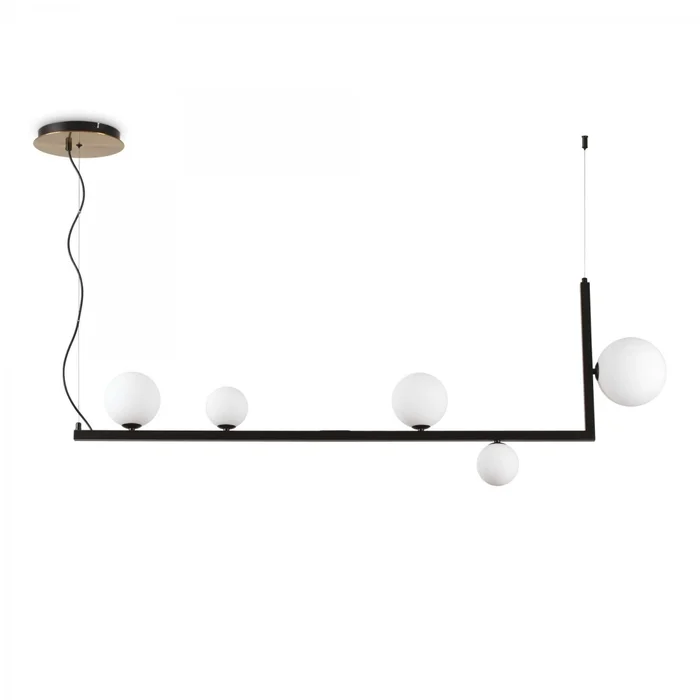 Ideal Lux 273648 Hängende Deckenleuchte Birds PT5 5x15W | G9 – Messing, schwarz, weiß