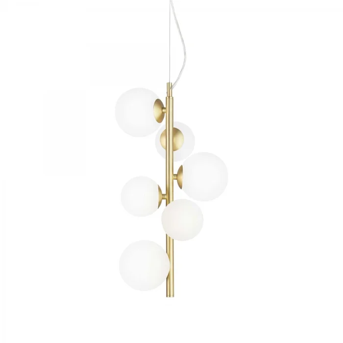 Ideal Lux 283821 Hängende Deckenleuchte Perlage SP6 6x15W | G9 – Messing