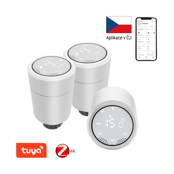 Immax NEO 07732A Set 3x Thermostatkopf Smart 2xAA – ZigBee 30, weiß