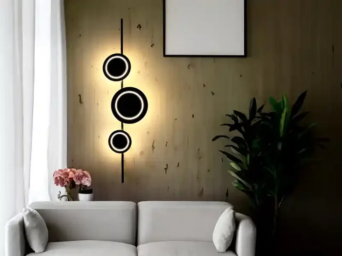 Jetzt Bestellen ECO-LIGHT Große LED Wandleuchte PLANETARIUM Aluminium in Schwarz, Höhe 120cm