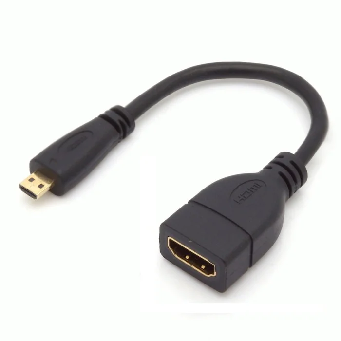 Kabel Micro HDMI Adapterkabel D-Stecker – A-Buchse 15cm schwarz, Set aus 2 Stück