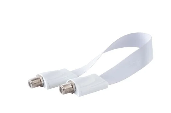 Kabel SAT, F(Bu)->F(Bu), 0,25m, weiss, Fensterduchtführung, extra dünn,