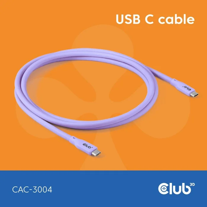 Kabel USB 4.0 C (St) => C (St) 2,0m *Club3D* – LIFESTYLE *lila*