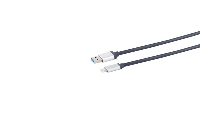 Kabel USB3.0, 0.5m, A(St)/C(St), Dunkelblau, Aluminium Stecker,