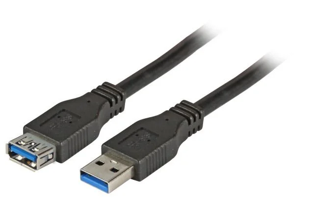 Kabel USB3.0, 1.8m, A(St)/A(Bu), Verlängerung, schwarz, Classic
