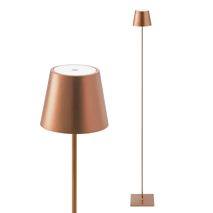 LED Akku-Stehleuchte NUINDIE, 120cm, 2,2W, Flex-Mood, 2200K/2700K, IP54, 168/197lm, Ra85, dimmbar, rund, bronzefarben