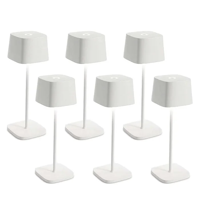 LED Akku-Tischleuchte OFELIA TAVOLO PRO, 6er Set, 29cm, 2,2W, 2200/2700/3000K, 231/244/252lm, IP65, mit Touch-Dimmer, wei�
