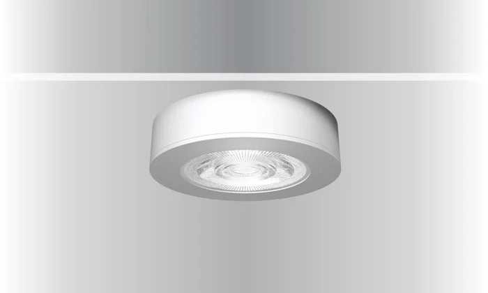 LED Deckeneinbauspot Helios schwarz, rund, Aufputzrahmen