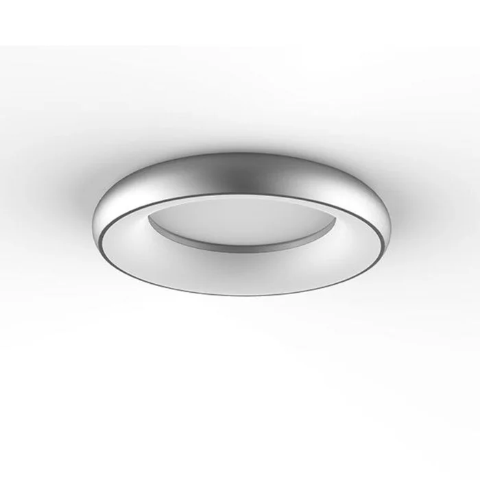 LED Deckenleuchte Wandleuchte Hängeleuchte DONUT – silber – 35W – neutralweiß – dimmbar