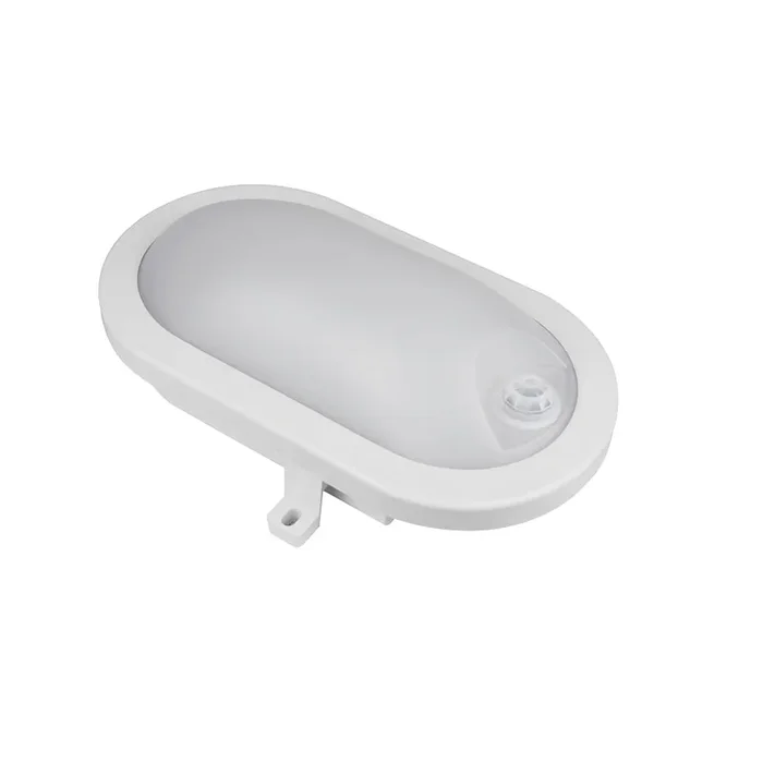 LED Feuchtraumleuchte BASIS FIX SENSOR, 120�, 12W, 4000K, 1200lm, IP54, oval, grau