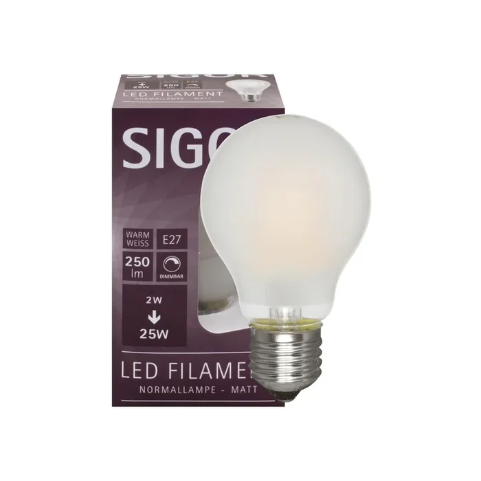 LED -filamentlamp E27 AGL -formulier 2.5W Matt 250LM 2700K