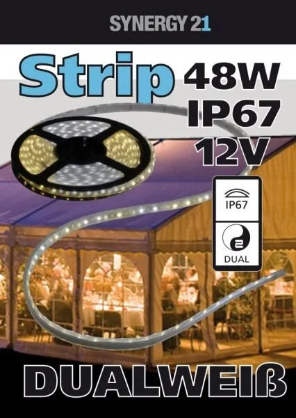 LED Flex Strip dual white (CCT) DC12V IP67 48W pro Farbe
