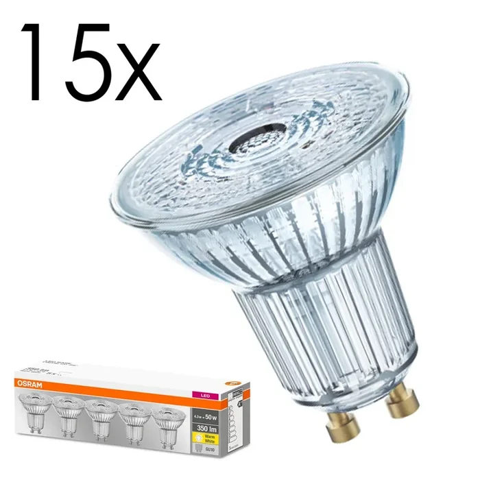 LED GU10 15er Set 4,3 Watt 2700 Kelvin 350 Lumen