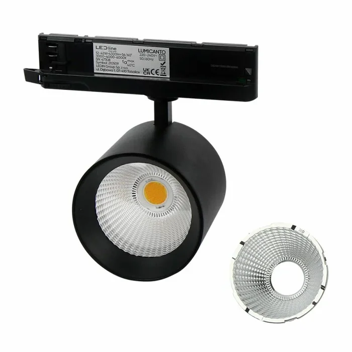 LED line Prime LED 3-Phasen Stromschienenstrahler Lumicanto Schwarz 12-42W 4300lm CCT 3000K/4000K/6000K 36°/60°