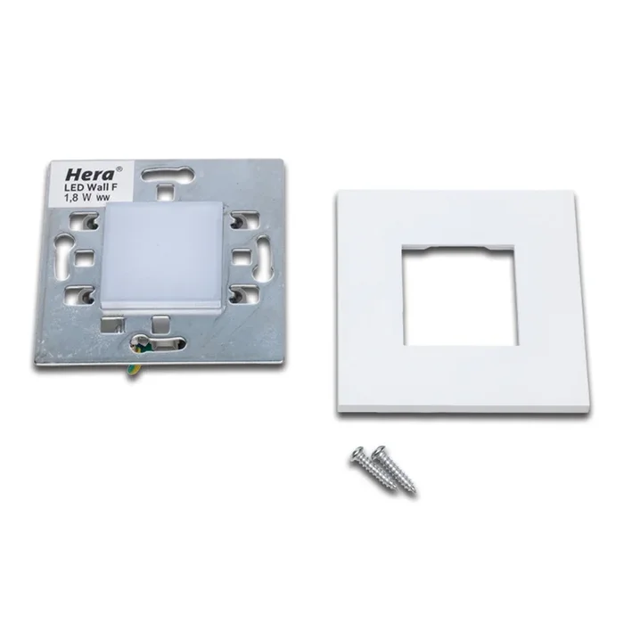 LED Wandeinbauleuchte LED Wall F f�r Unterputz- und Hohlwanddosen, IP20, 7.5 x 7.5cm, 230V, 1.8W 3000K 90lm, wei�