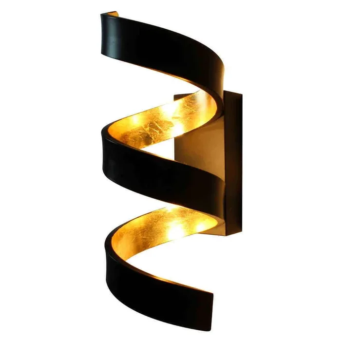 LED Wandleuchte HELIX, 3-flammig, 3*3W, 540lm, 3000K, IP20, schwarz/gold