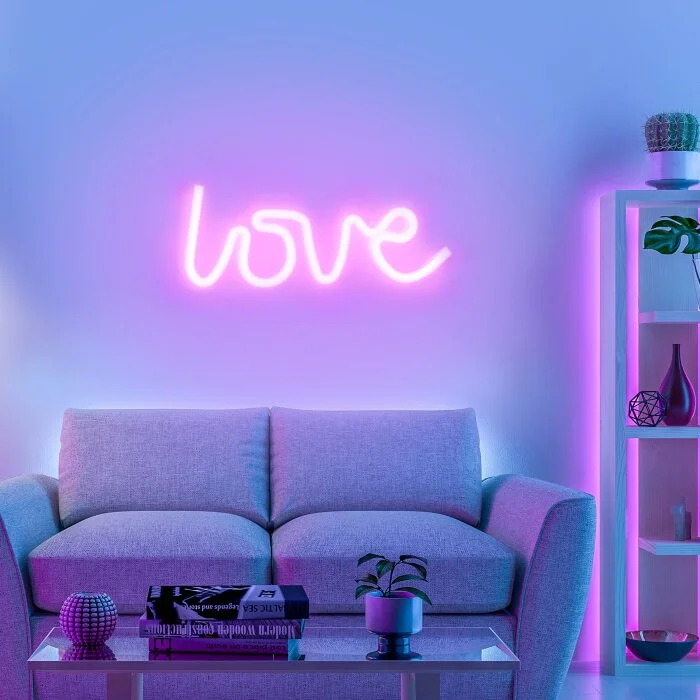 Leuchten Direkt NEON-LOVE Dekoleuchte LED Pink, 1-flammig