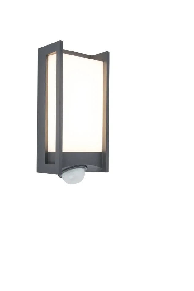 Lutec 5193002118 LED Außenwandleuchte mit Bewegungssensor Qubo 1x13W | 3000K | IP54