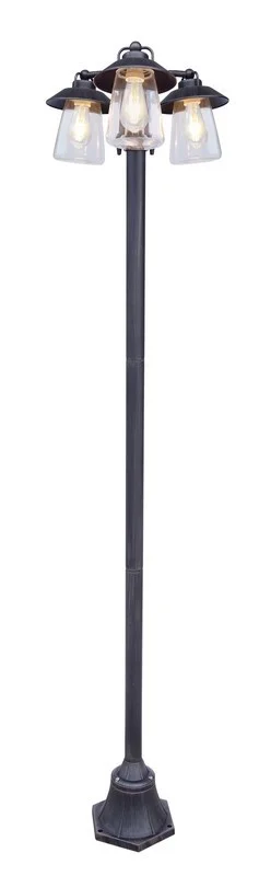 Lutec 7264230213 Außenstehleuchte Cate 3x60W | E27 | IP44 – rustikales Look