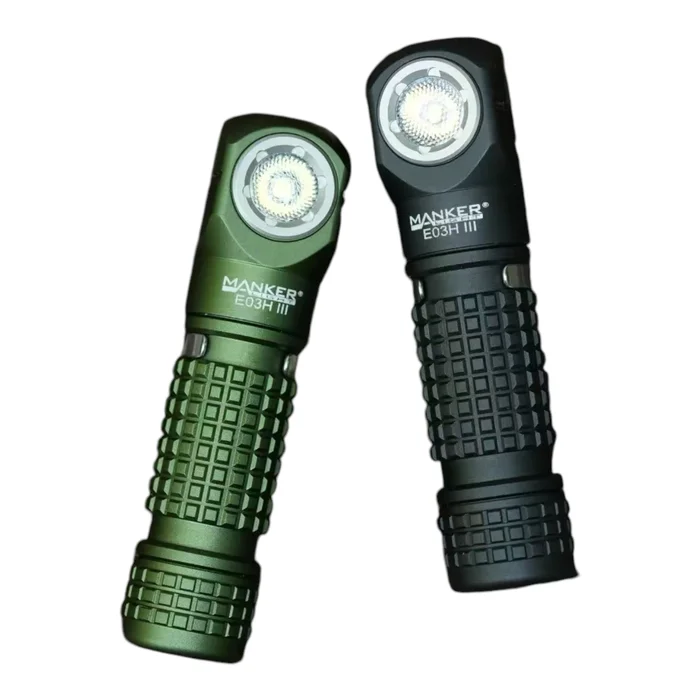 Manker E03H III CW 14500 / AA-Stirnlampe 1200 Lumen Winkellampe mit Stirnband & abnehmbaren Filtern mit Akku