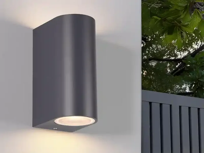 meineWunschleuchte Außenwandleuchte AVA in Anthrazit mit Up and Down Licht, Höhe 15cm Kostenloser Rückversand