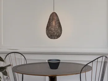 meineWunschleuchte Kleine Orientalische LED Pendelleuchte aus Metallgeflecht in Altmessing, Ø 23cm