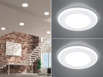 meineWunschleuchte Runder LED Deckeneinbaustrahler 2er Set in Weiß matt Ø 14,8cm