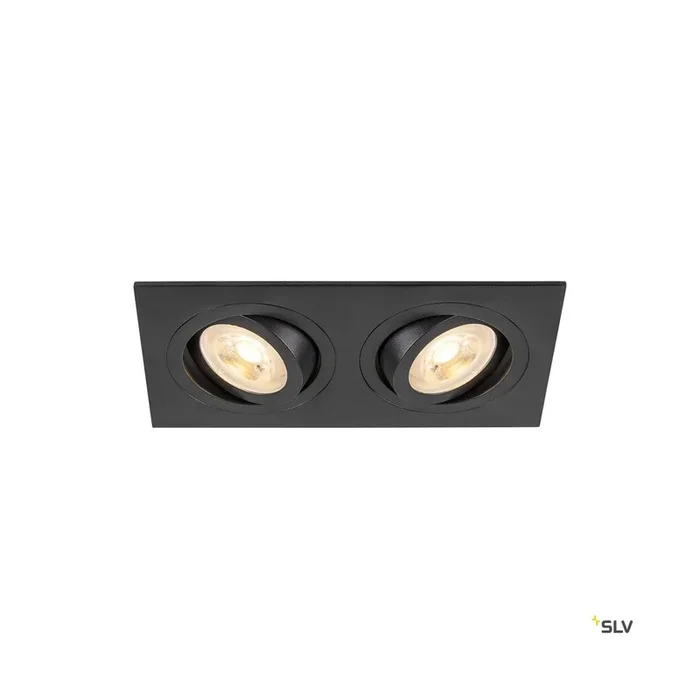 NEW TRIA® 155, Deckeneinbauleuchte, quadratisch, 2 x GU10, zweiflammig, schwarz
