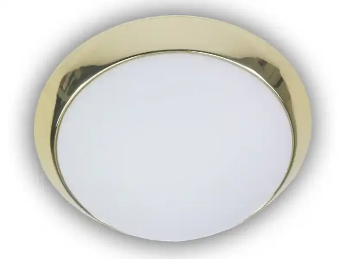 Niermann LED-Deckenleuchte rund, Opalglas matt, Dekorring Messing poliert, Ø 50cm Top-Preis