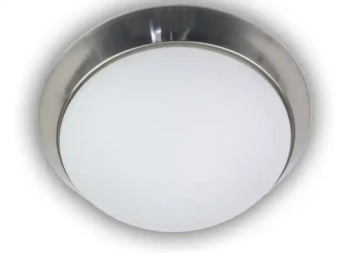 Niermann LED-Deckenleuchte rund, Opalglas matt, Dekorring Nickel matt, Ø 50cm Billig