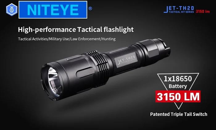 Niteye TH20 V3.0 XHP70.2 3890 LM 5 Modi USB wiederaufladbare taktische Taschenlampe