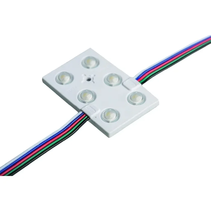 Outdoor LED Modulkette ENQE 4inOne, IP67, 24V DC, 20x 6er-RGBW-Modul, CRI80, 5 Meter Kette, RGB + 2700K 160�