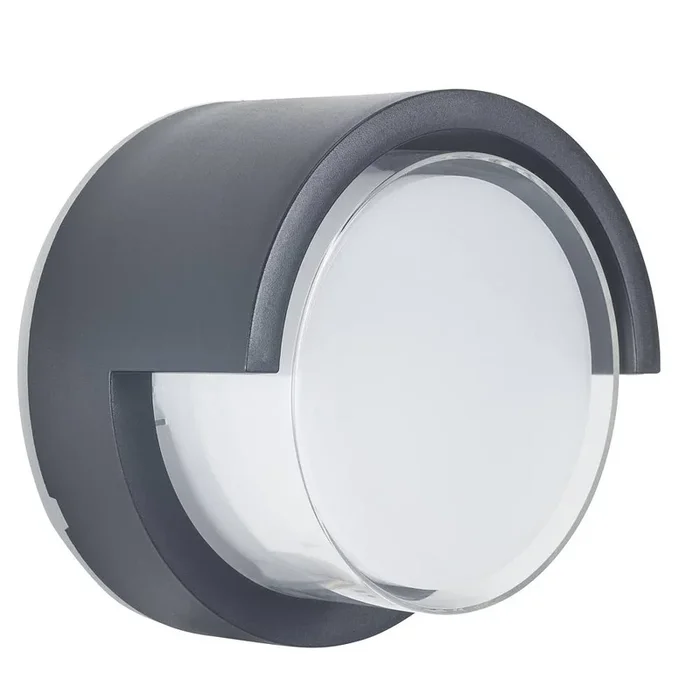 Outdoor LED Wandleuchte CREU �17cm, 15,1W, 2700/3200/4000K, 1650lm, IP65, schaltbar, rund, schwarz, opal