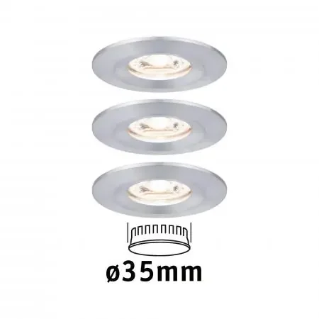 Paulmann 94305 EBL Nova mini Coin rund starr IP44 LED 3x4W 310lm Alu gedreht/Alu Highlight