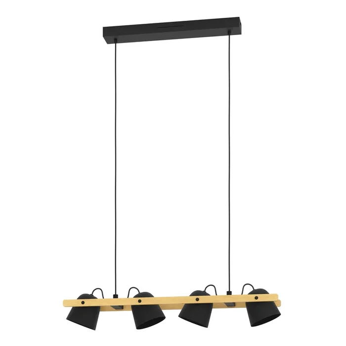 Pendelleuchte Hornwood Holz natur, Metall schwarz Connect-Z Eglo