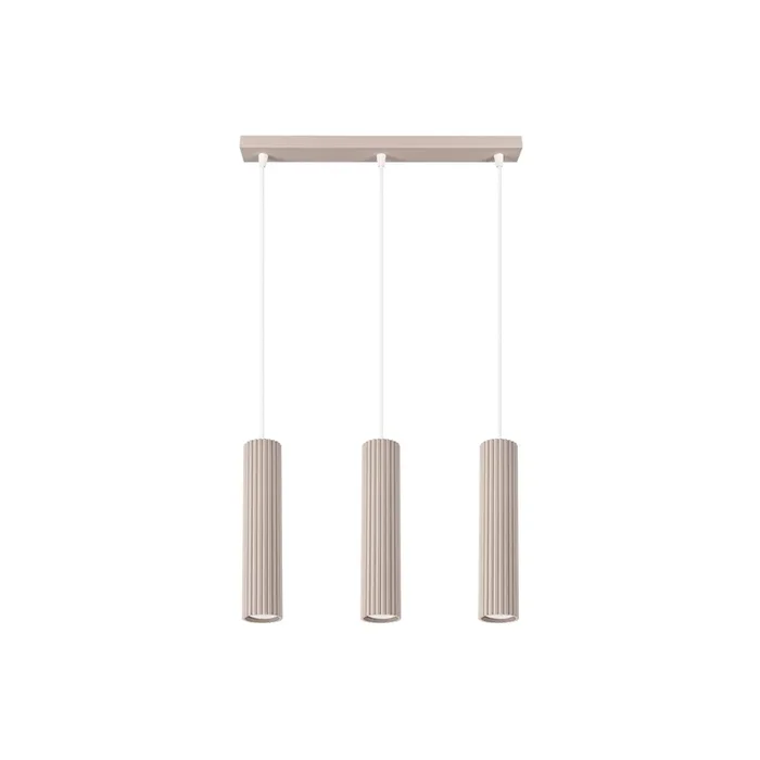 Pendelleuchte KARBON 3L taupe grau-braun