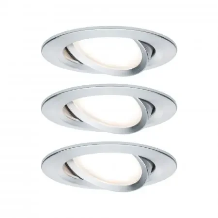 Preis Gesenkt Paulmann 93451 Einbauleuchte Set Nova Coin rund schwenkbar LED 3×6.5W 2700K Alu gedreht/Alu