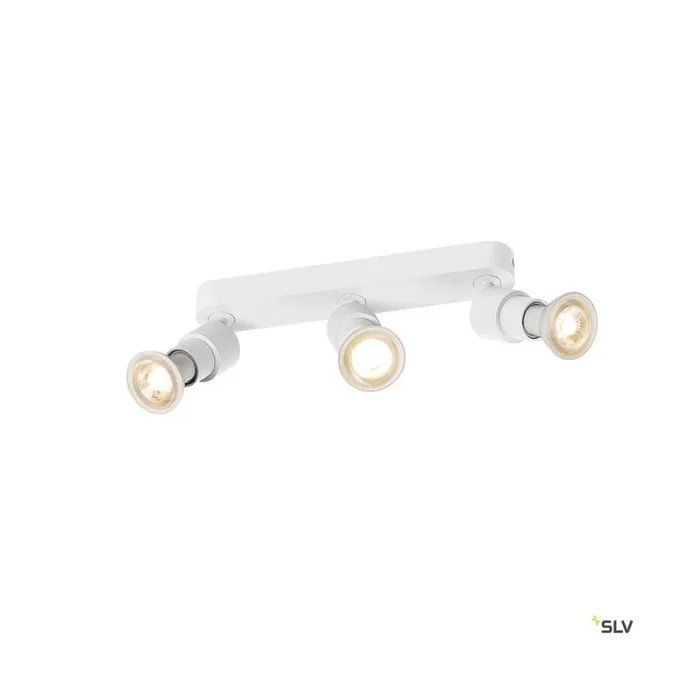 PURI 2.0 Basic, Wand- und Deckenaufbauleuchte, long, rund, 3 x max. 6 W GU10, weiß