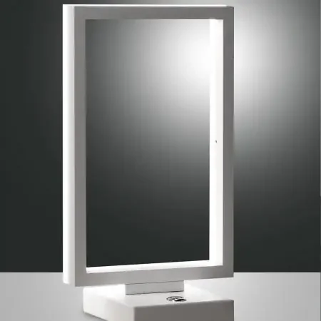 Puristische Bard LED Tischleuchte Weiss mit Tastdimmer Fabas Luce Direktkauf