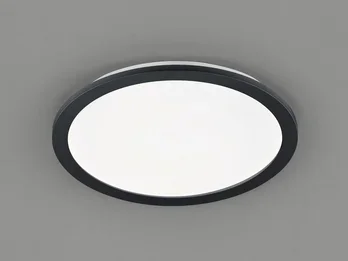 Reality Leuchten Dimmbare LED Deckenleuchte CAMILLUS flache Badezimmerlampe Ø40cm schwarz IP44