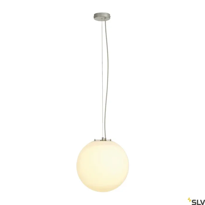 ROTOBALL 40, Pendelleuchte, TC-(D,H,T,Q)SE, silbergrau/weiß, Ø 40 cm, max. 24 W