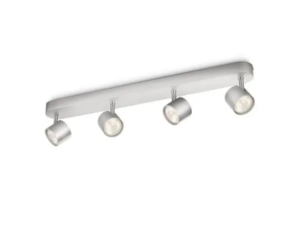 Signify Philips Dimmbare LED Star Decken-/Wandspot 4x Nicht austauschbare(s) Leuchtmittel 4 Glühbirne(n) LED 2700 K 2000 lm Aluminium