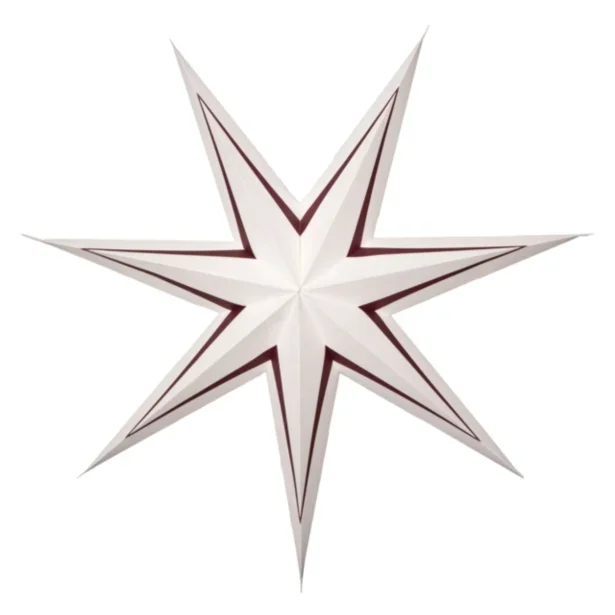 Star Trading gestreifte Adventsstern Stripe weiß / rot Höhe 77 cm ohne Beleuchtung