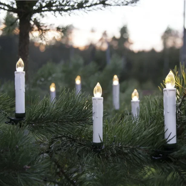Star Trading Kabellose Outdoor Christbaumbeleuchtung John 10 warmweiße LEDs Clipbefestigung batteriebetrieb weiß