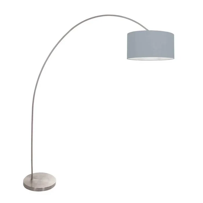 Steinhauer – Bogenlampe Solva Metall mit hellblauem Farbton