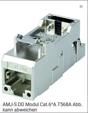 Telegärtner Modul, AMJ-S DD, CAT6A, TP/LSA, Snap-In, 2-Pack, (Keystone), T568A,