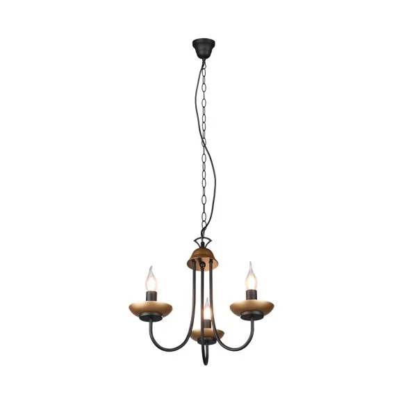 Trio 101700332 Deckenleuchte Livia 3x28W | E14 – schwarz, braun