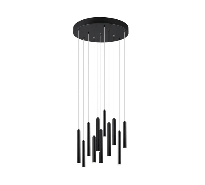 TRIO 321691132 LED Pendelleuchte Tubular 11×2,5W | 2420lm | 3000K | schwarz, 3-Phasen-dimmbar, IP20